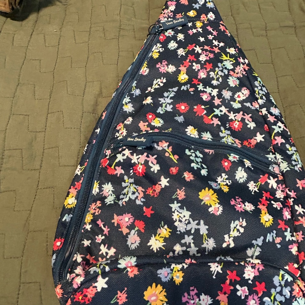 Vera Bradley Navy Floral Sling Bag
